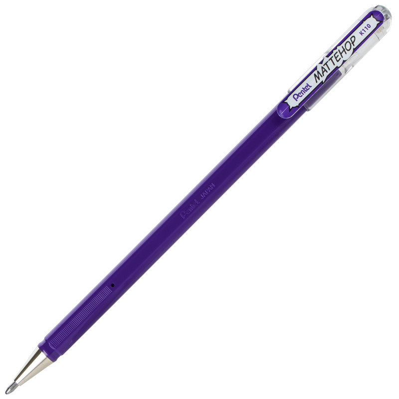 Hybrid MATTEHOP Gel Roller, 1.0mm, Matte Violet Ink, Pack of 12