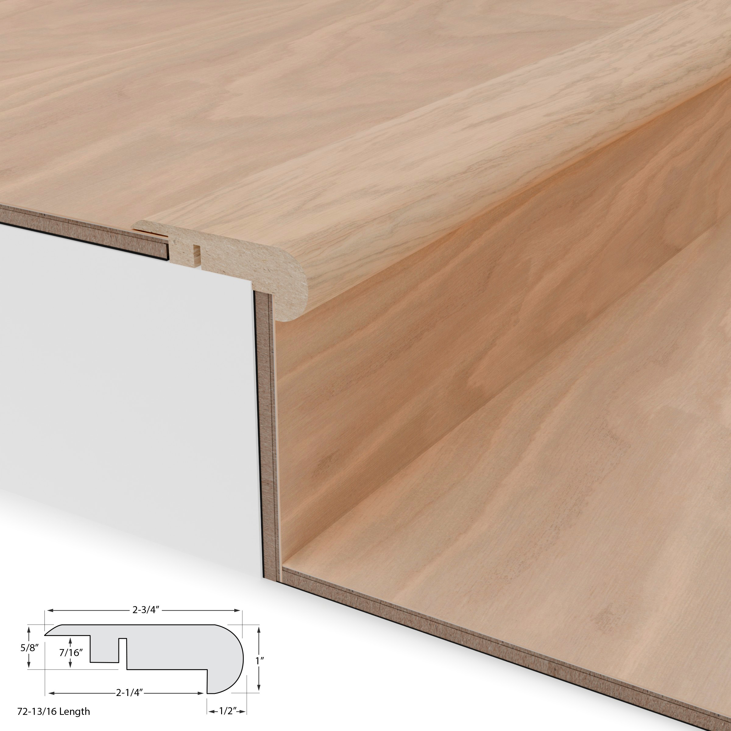 Sycamore Buff Stair Nosing Overlap 12mm view 3