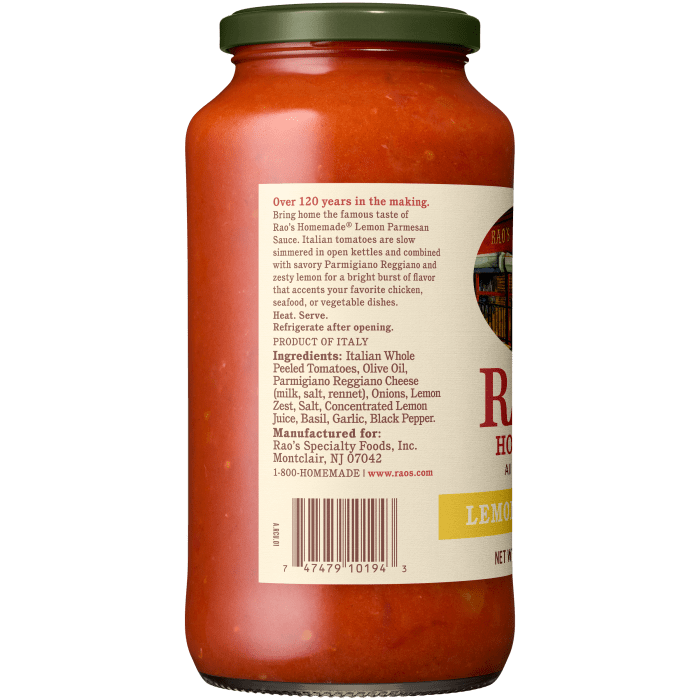 Lemon Parmesan Sauce, 24 oz - Left Image