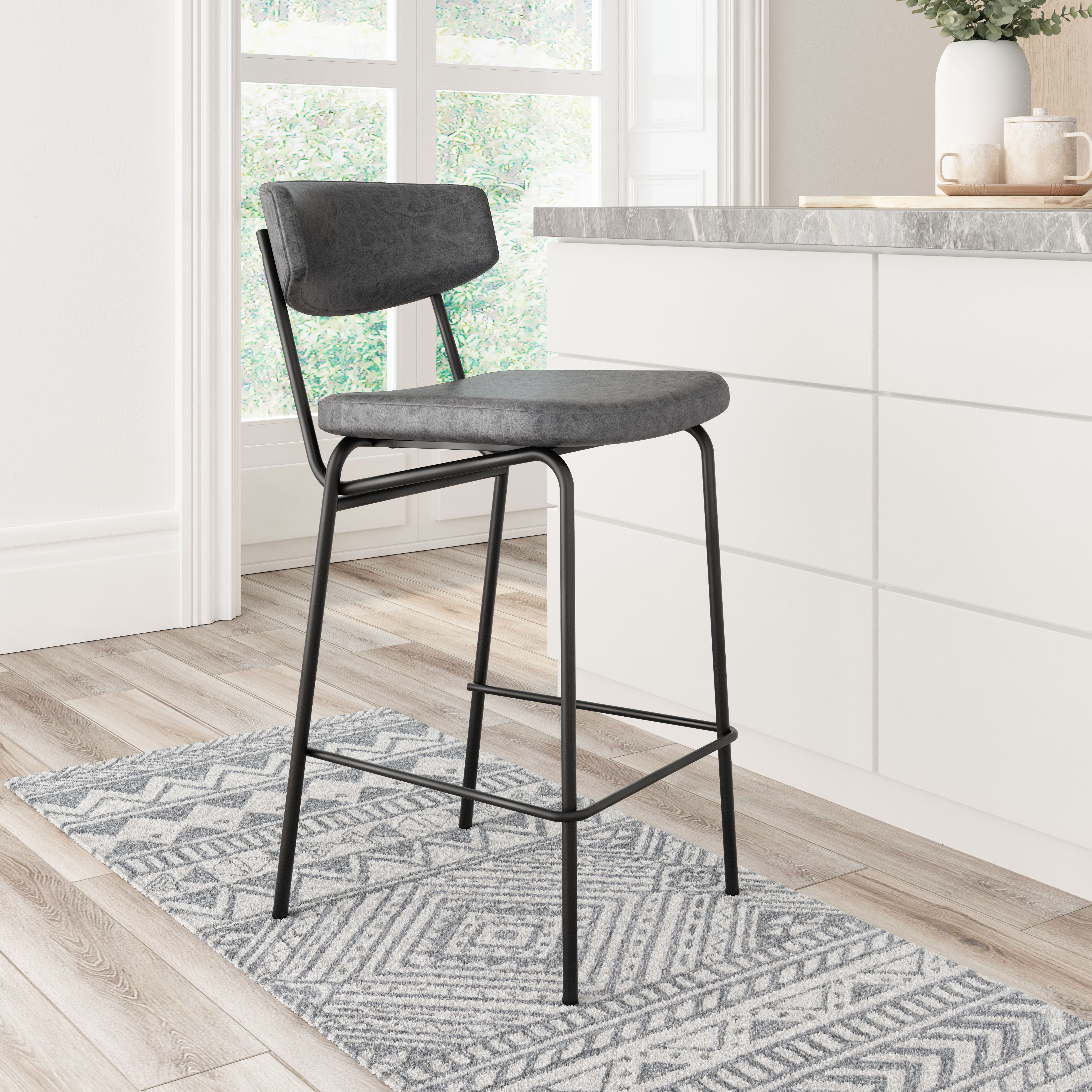 Charon Counter Stool (Set of 2) Vintage Black product image