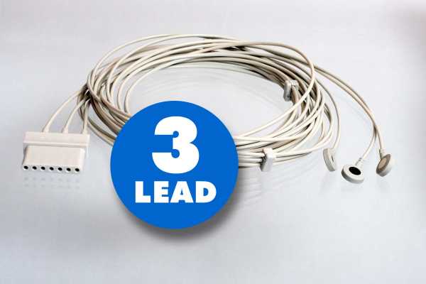 ECG 3 Lead Set, Snap on, 3 meter/10 feet for ZOE Monitors