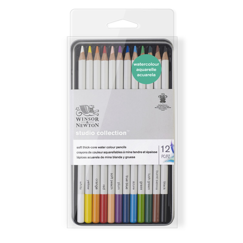 Studio Collection Watercolor Pencil Tin, 12 Colors