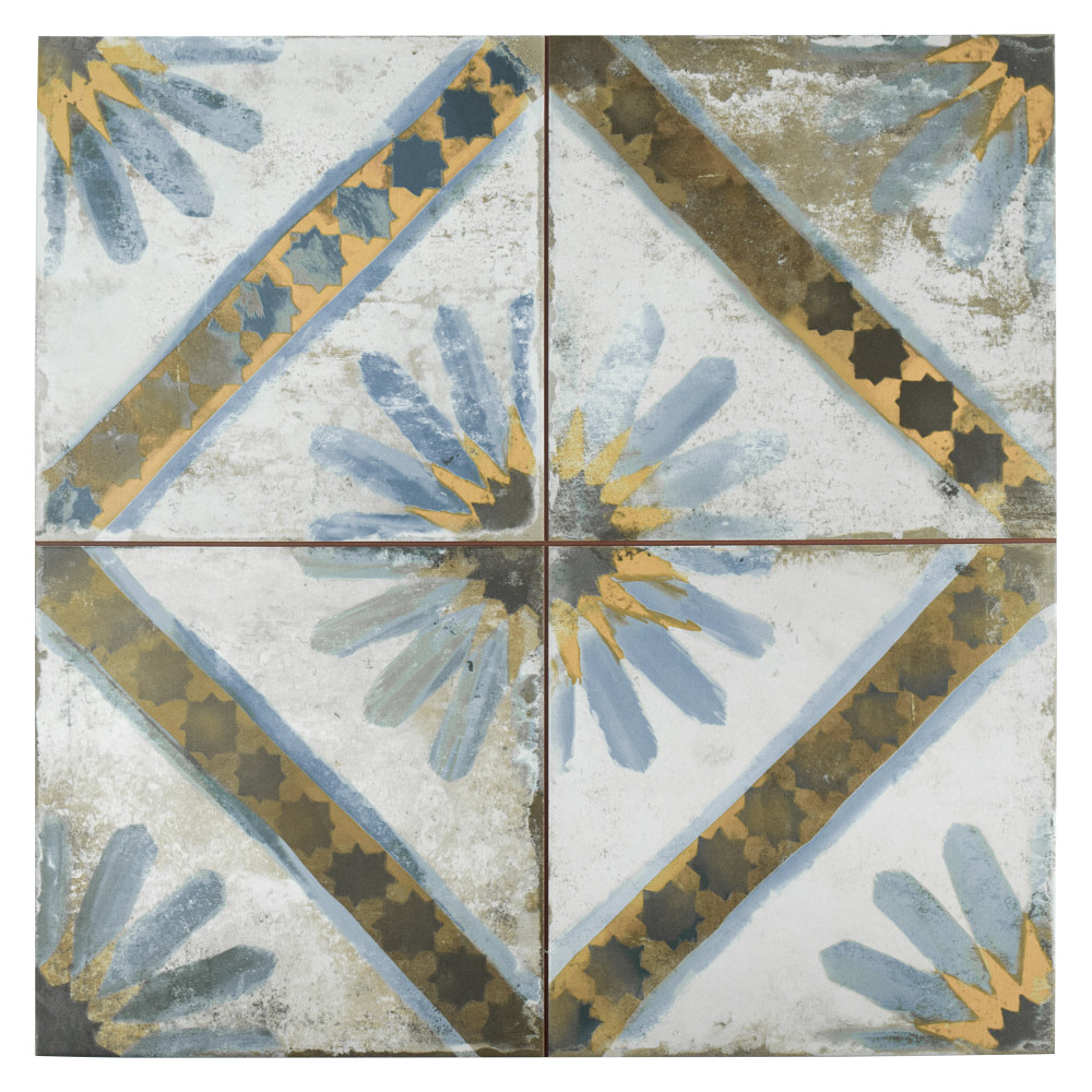 Sample – Kings Marrakech Blue Ceramic Floor and Wall Tile