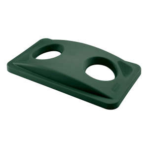 Rubbermaid Commercial, Slim Jim®, Recycling Station Bottle/Can Top, Rectangle, Resin, 23 gal, Green, Receptacle Lid