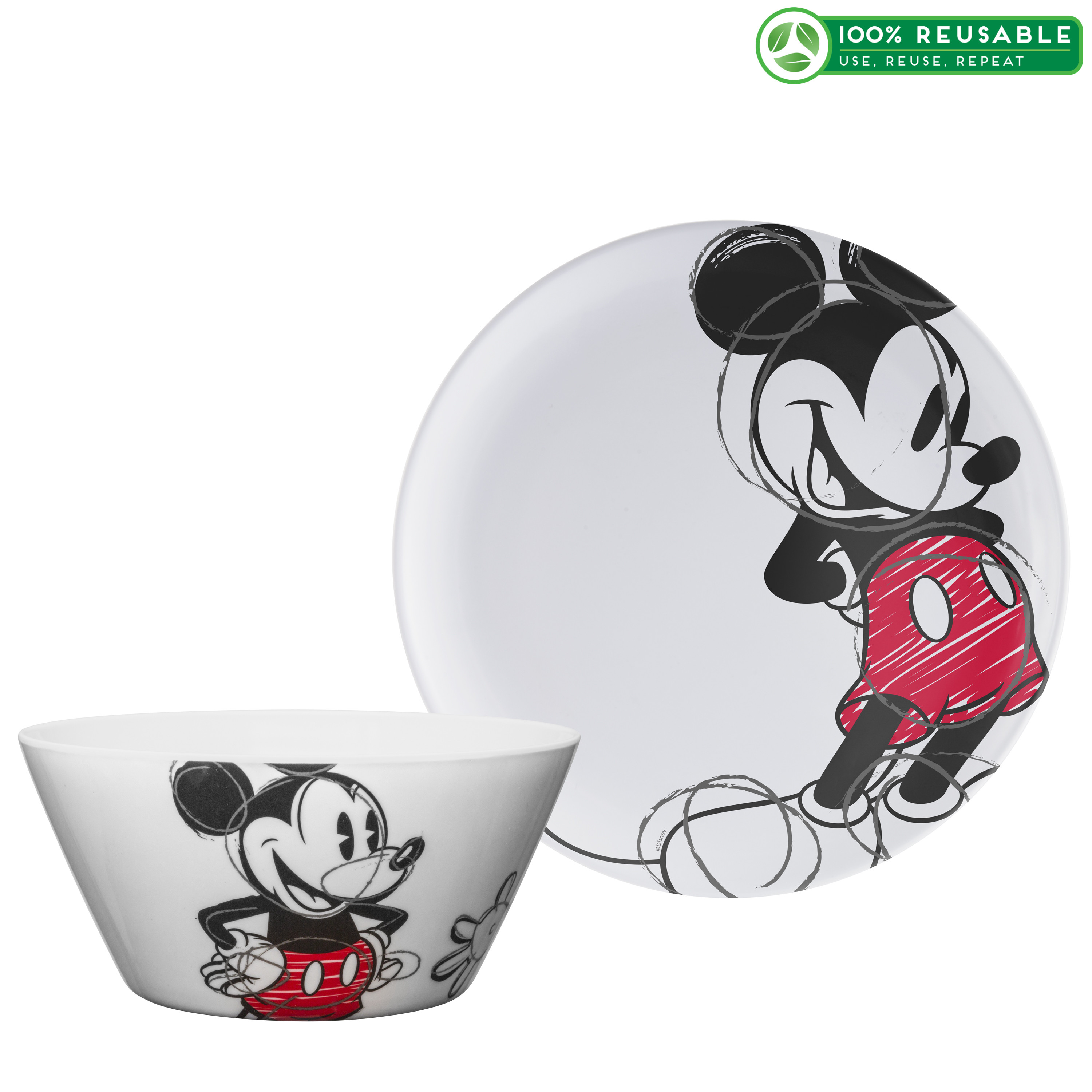 Disney Dinnerware Set, Mickey Mouse, 2-piece set slideshow image 1 Disney Dinnerware Set, Mickey Mouse, 2-piece set slideshow image 1