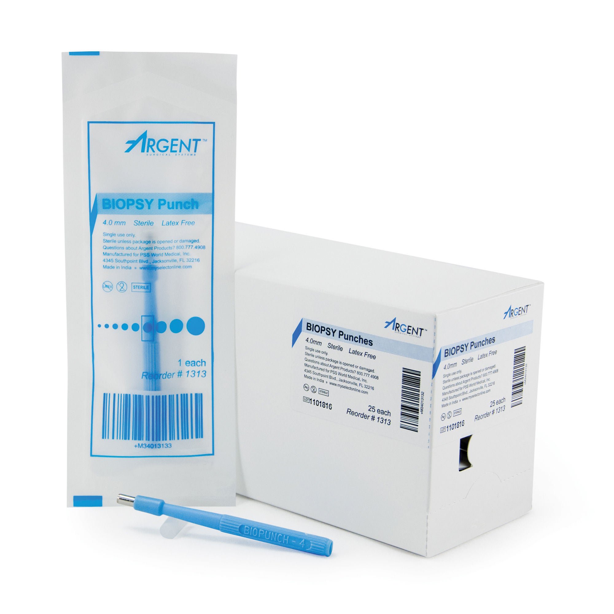 McKesson Argent™ Disposable Biopsy Punches, 4.0 mm
