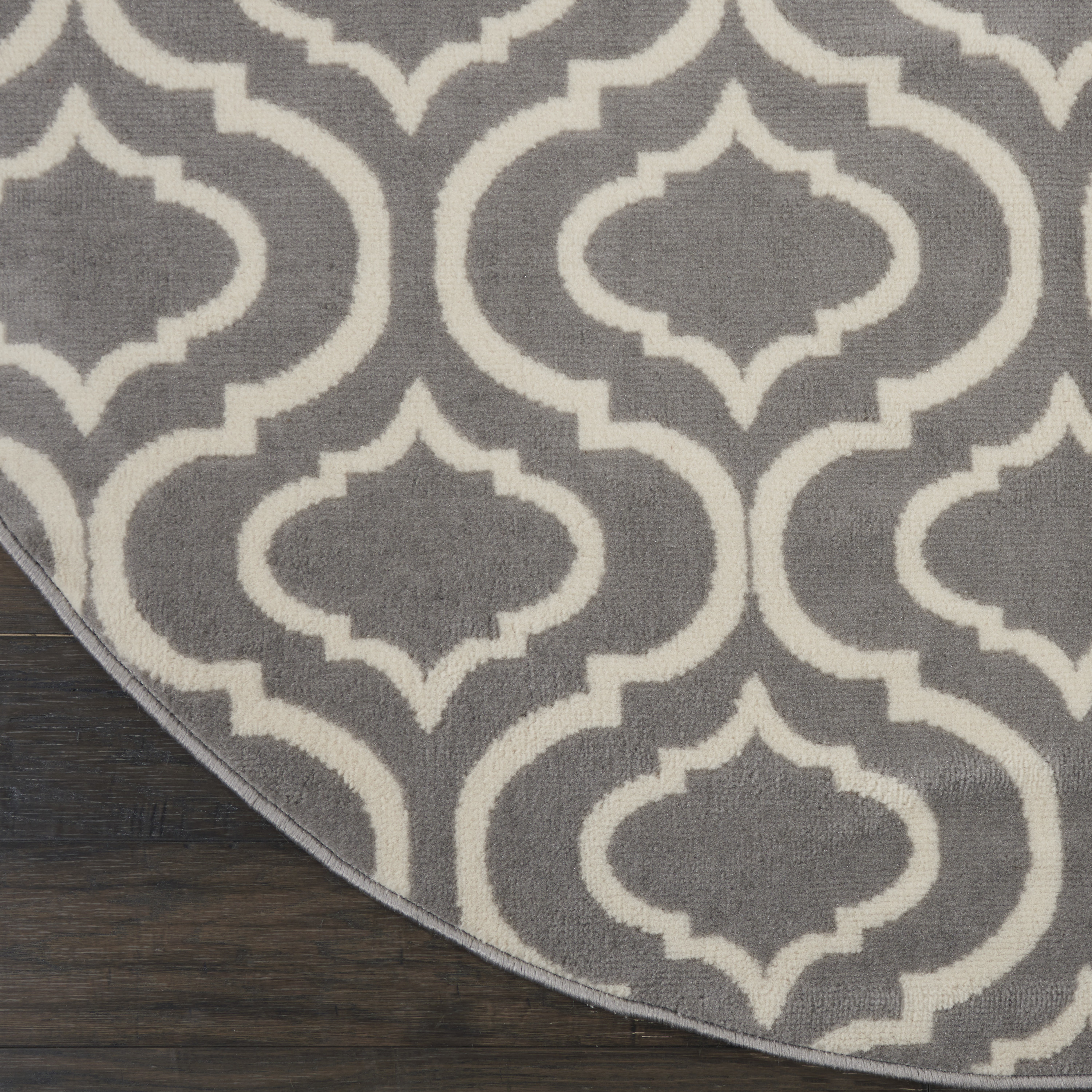Nourison Jubilant 5'3" x Round Grey Contemporary Indoor Rug