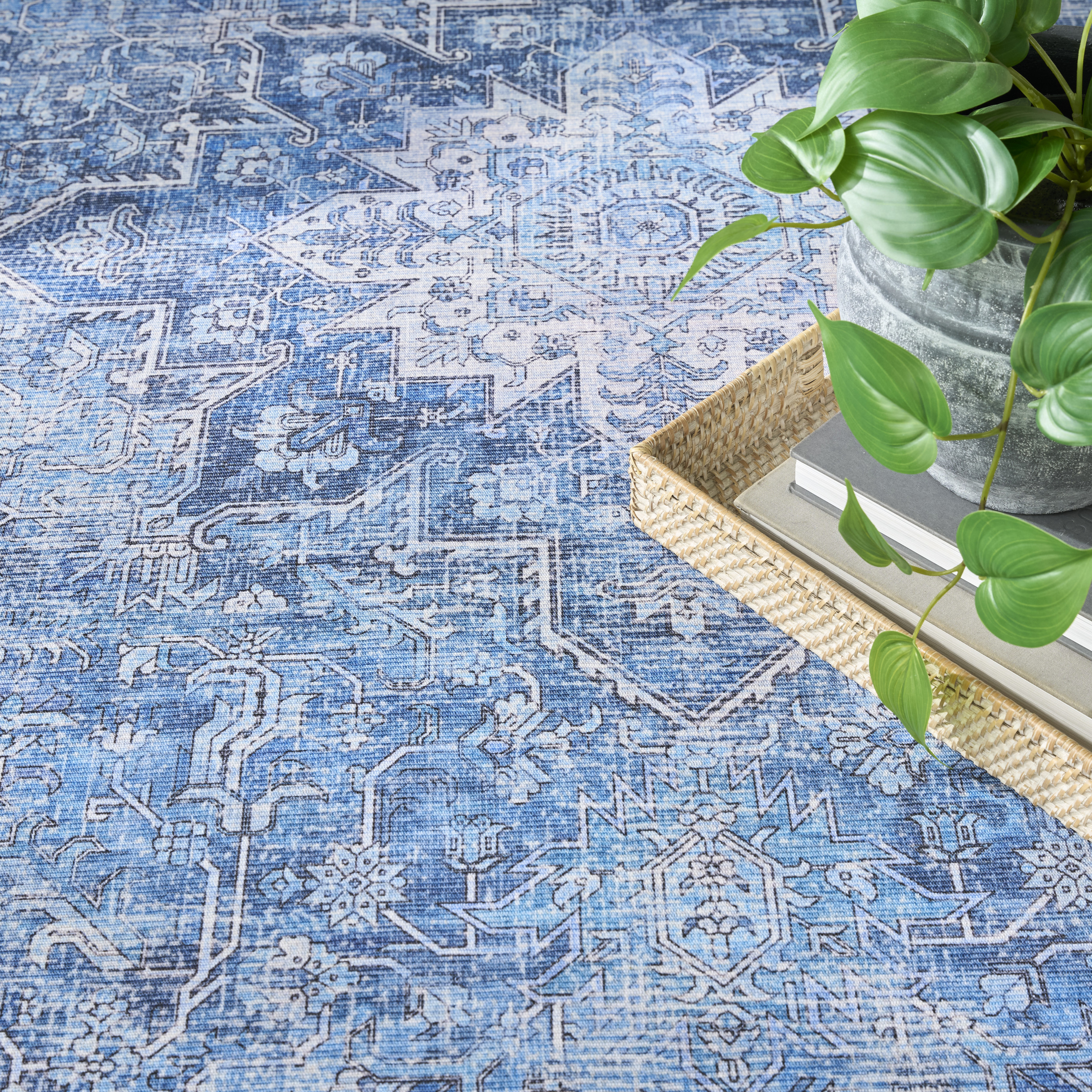 Nourison Nourison Washables 9'2" x 12' Blue Vintage Indoor Rug