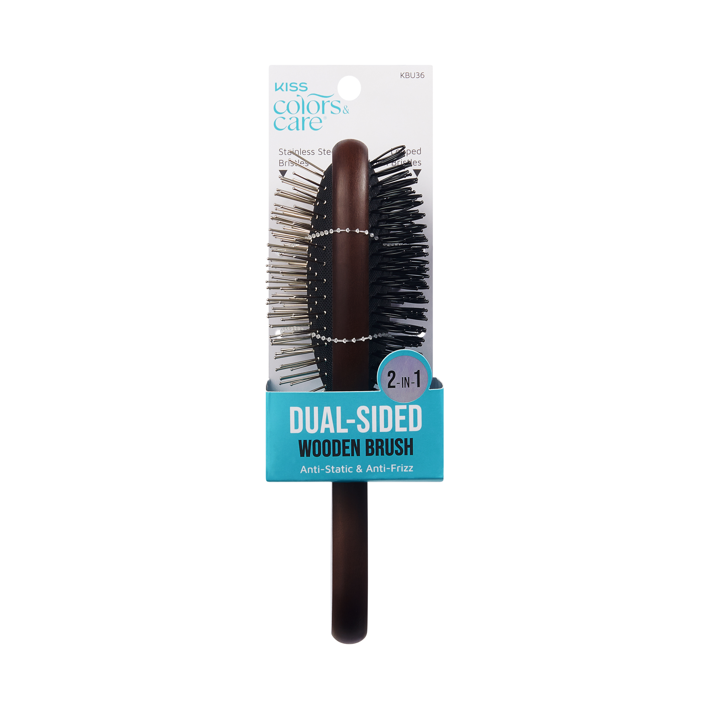 Dual-Sided | Anti-Static & Anti-Frizz | 2 in 1 Wooden Brush