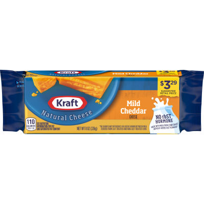 Kraft Mild Cheddar Natural Cheese Block 8 oz 