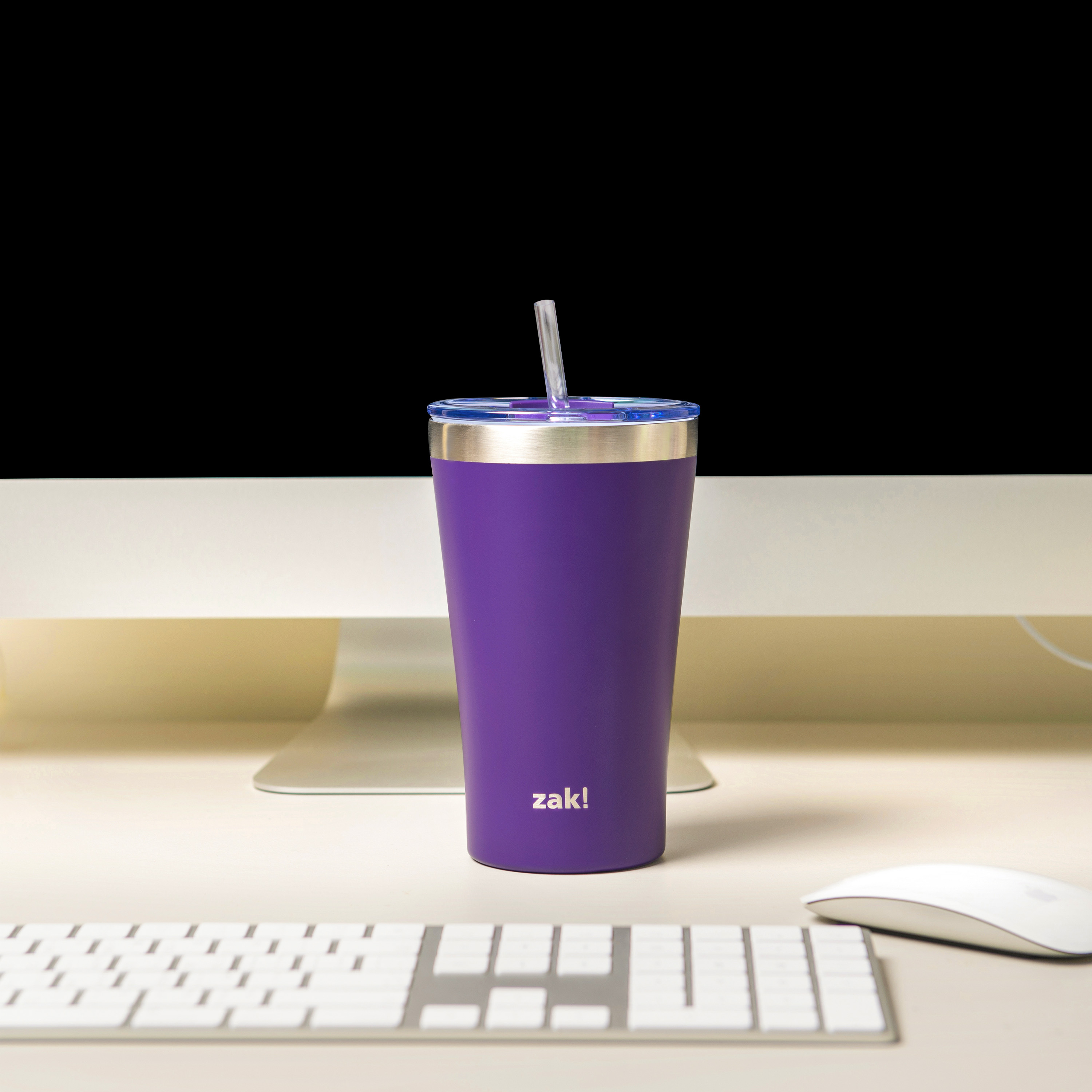 Zak Hydration 20 ounce Reusable Vacuum Insulated Stainless Steel Tumbler with Straw, Viola slideshow image 7 Zak Hydration 20 ounce Reusable Vacuum Insulated Stainless Steel Tumbler with Straw, Viola slideshow image 7
