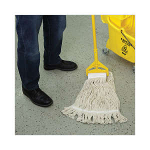 Boardwalk, Premium Saddleback Pro Loop Rayon Looped-End Wet Mop Head with 5" Headband, 24 oz, White