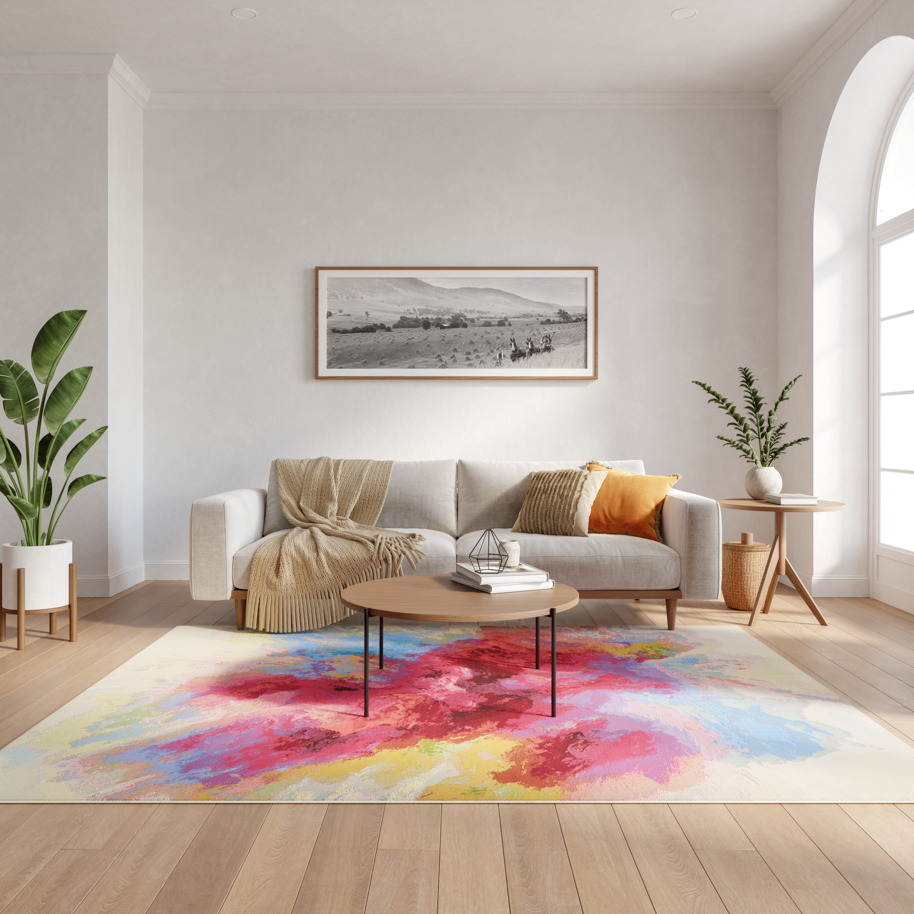 Nourison Color Splash 4' x 6' Ivory Multicolor Modern Rug