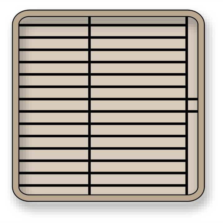 Flap Rack plate rack full size polypropylene in brown for 32 plates 12 to 19 cm