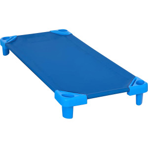 Cuna apilable para niños pequeños, 40" x 23" x 7", azul