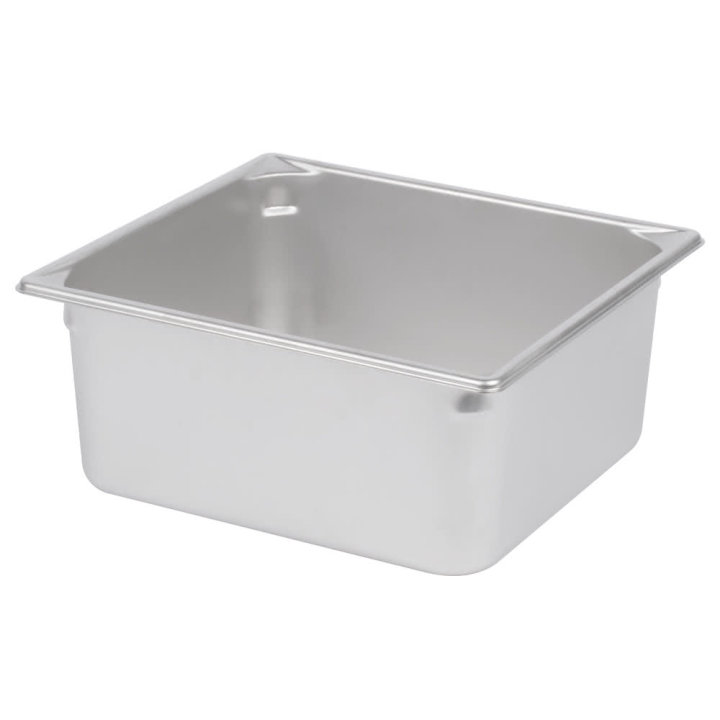 Two-thirds-size 6-inch-deep Super Pan V® stainless steel steam table pan