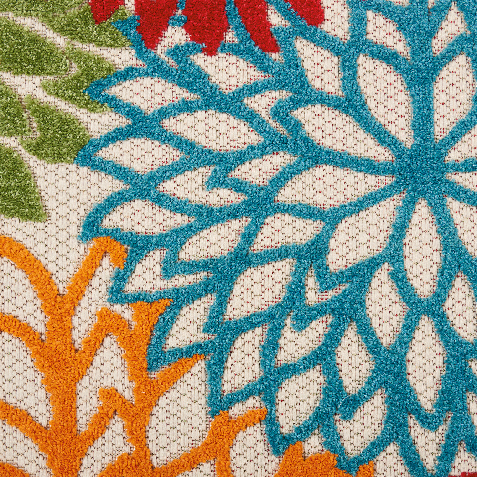 Nourison Aloha 2'3" x 10' Green Tropical Rug