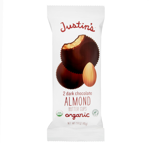 JUSTIN'S (r) Dark Chocolate Almond Butter Cup Stand Up Caddy . C1CB - Front Center Inner Pack (Hi Res)