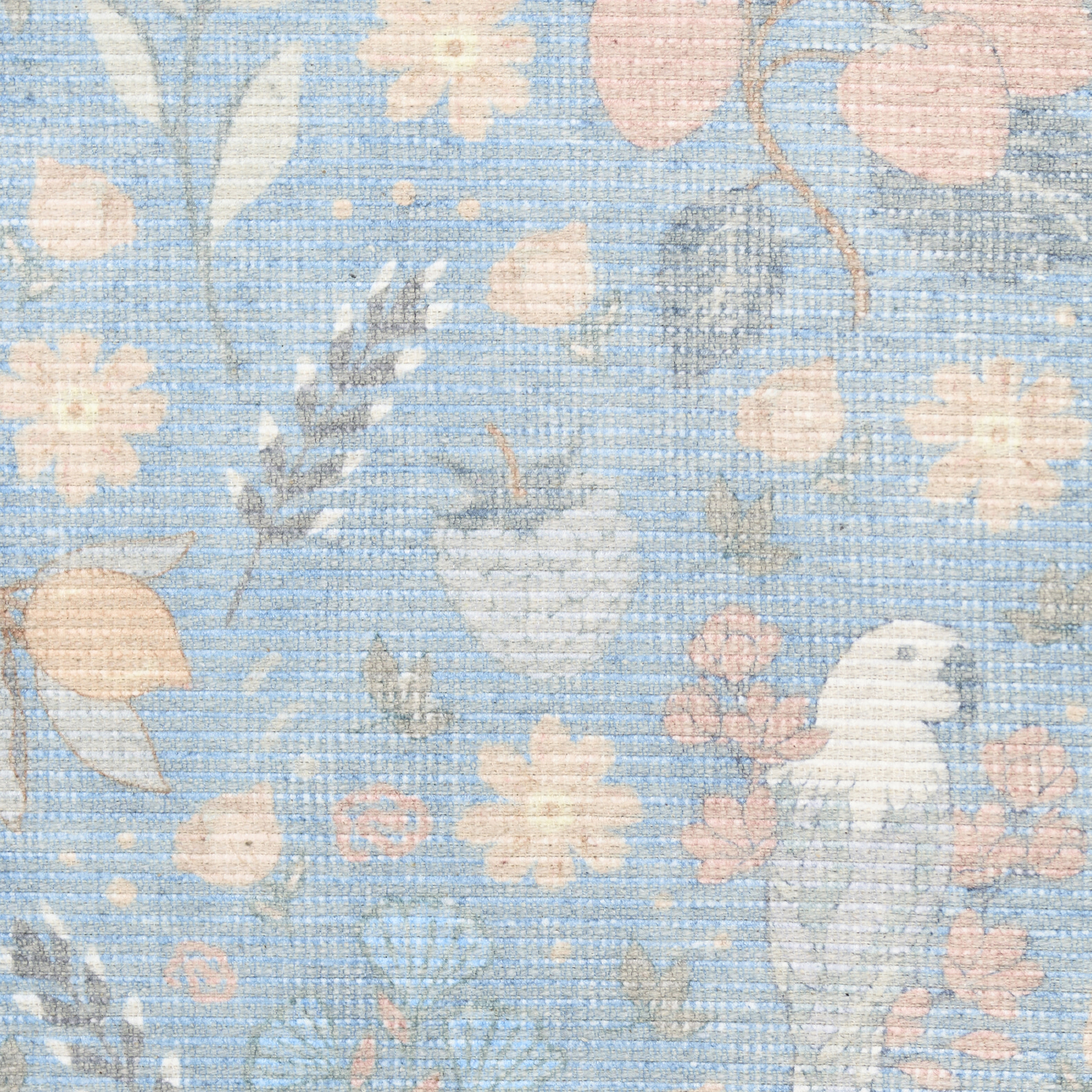 Nourison Botanical Washables 4' x 6' Light Blue Multicolor Modern Indoor Rug