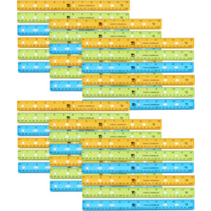 Translucent Plastic Ruler, 12-Inch, Assorted Colors, Pack of 36