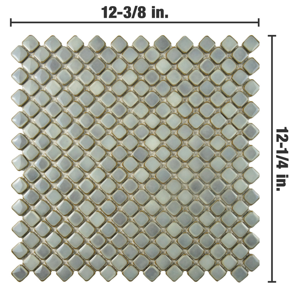 Hudson Diamond Grey Eye 12-1/4 in. x 12-3/8 in. Porcelain Mosaic Tile