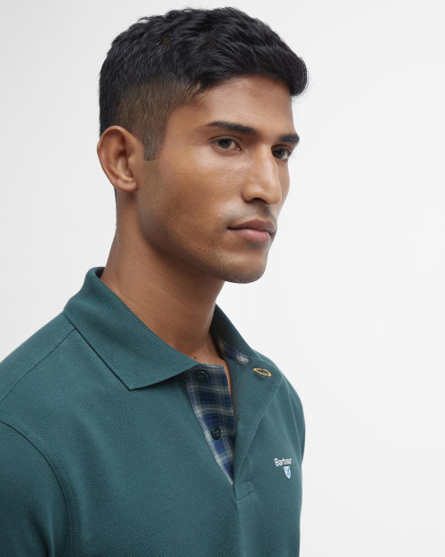 Tartan Pique Polo Shirt Green Gables