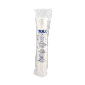 Solo, Single-Sided Poly Paper Hot Cups, 10 oz, White