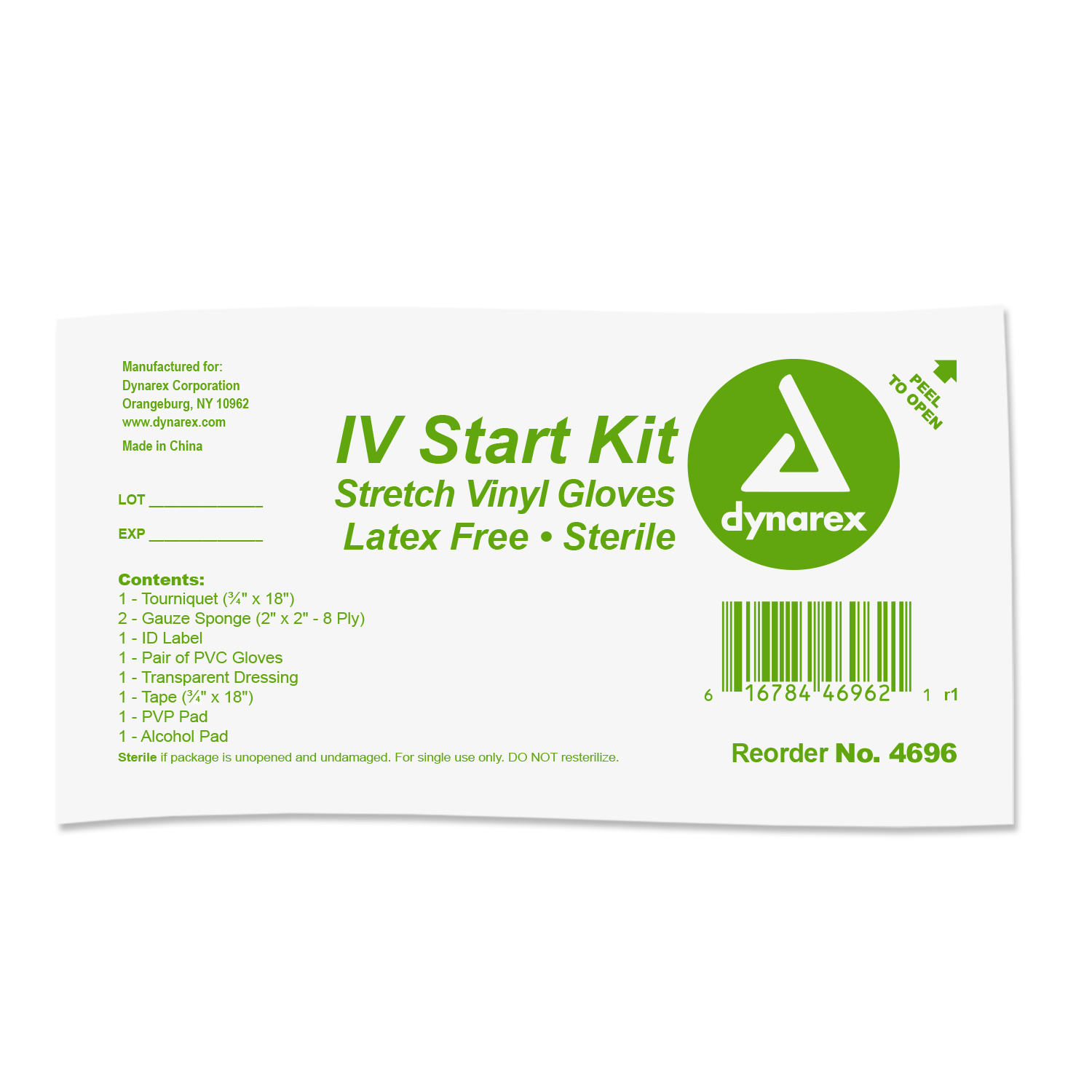 IV Start Kit w/PVC Gloves