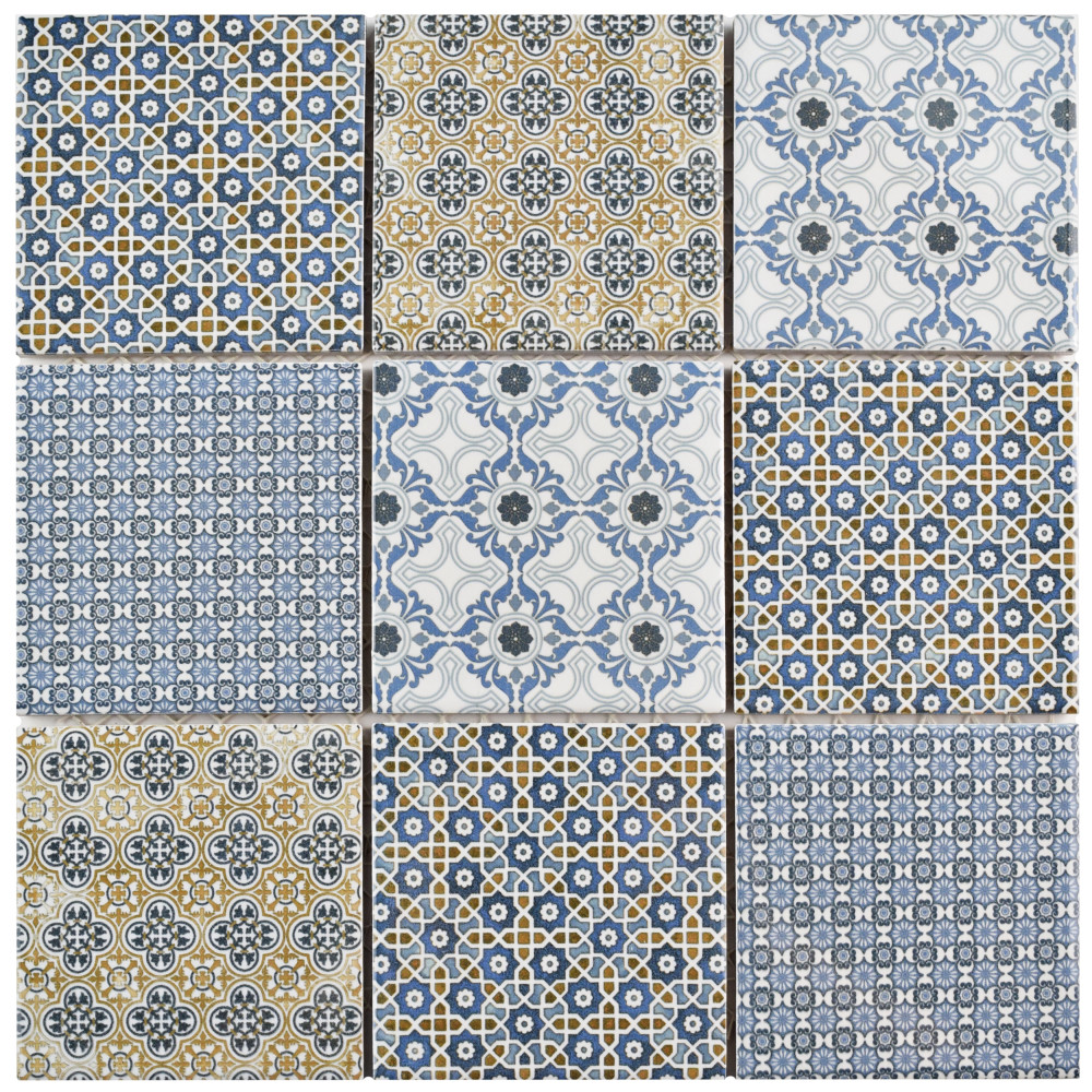 Classico 4″ Square Mix 11-5/8 in. x 11-5/8 in. Porcelain Mosaic Tile