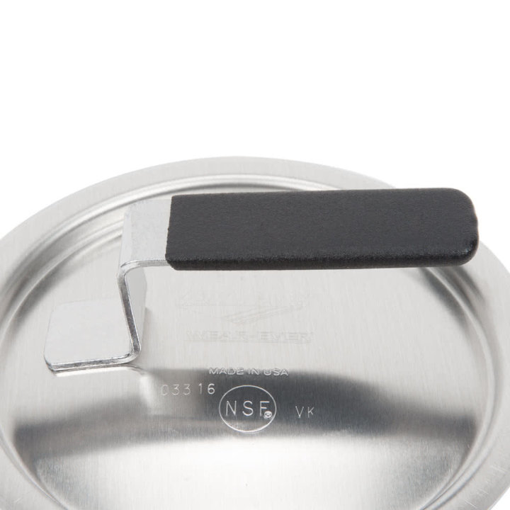 6 ⅝-inch Wear-Ever® domed aluminum cover with satin finish and dipped handle