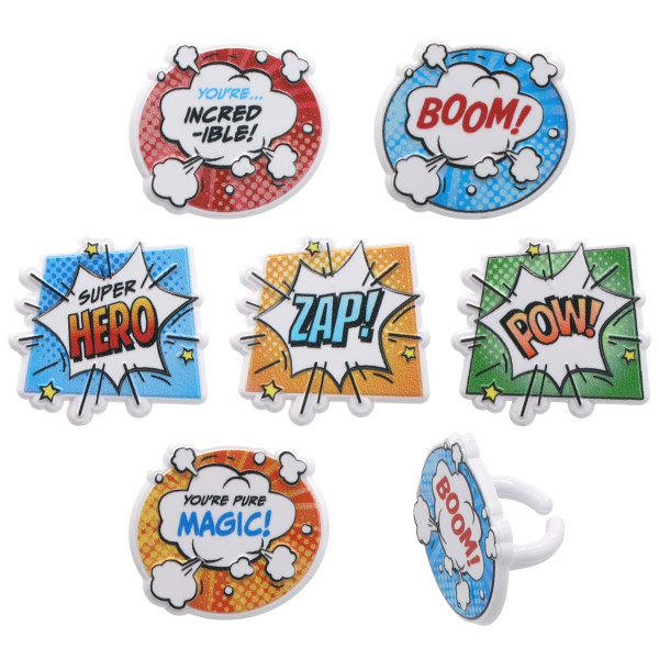 Super Hero Assortment Cupcake Rings
