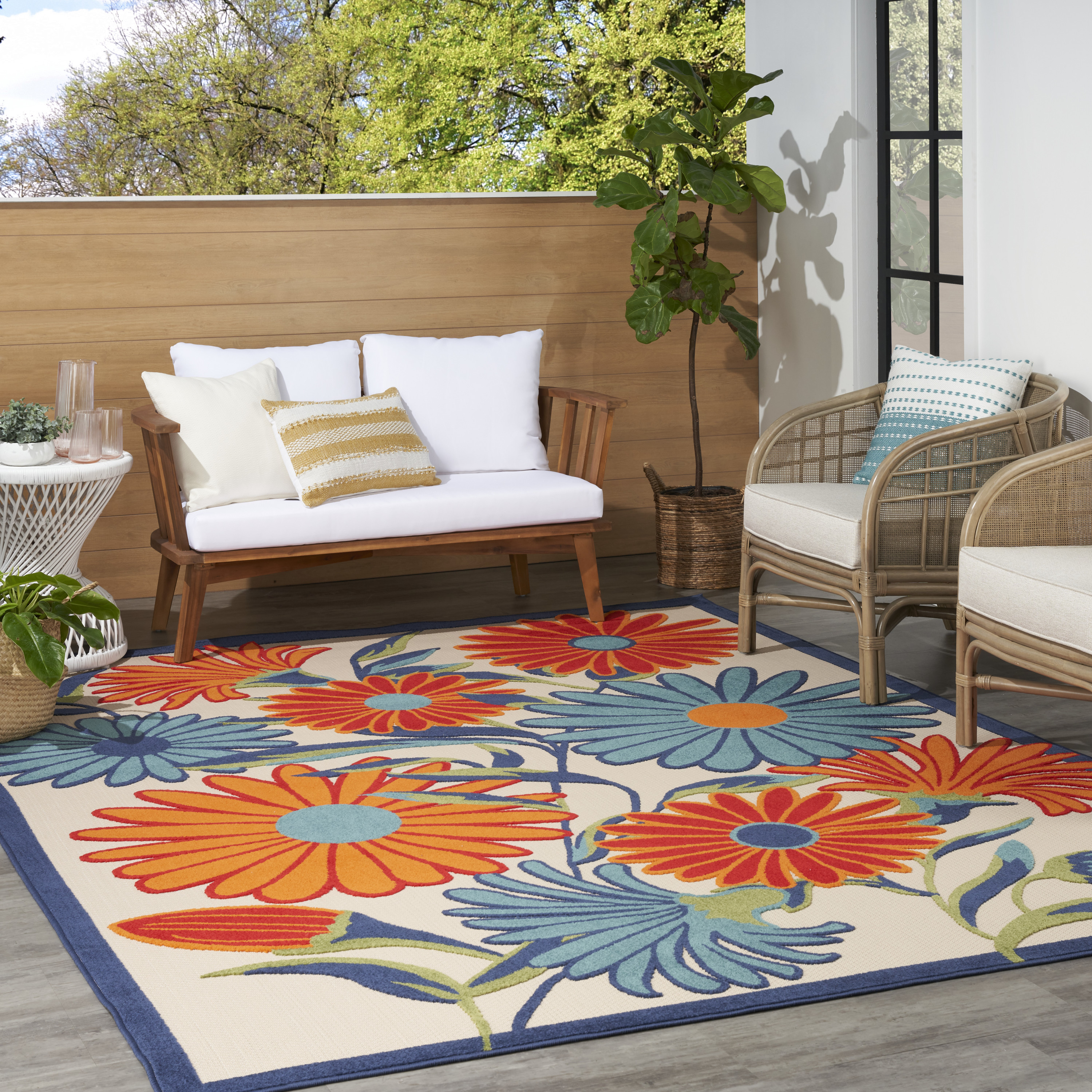 Nourison Aloha 6' x 9' Multicolor Contemporary Rug