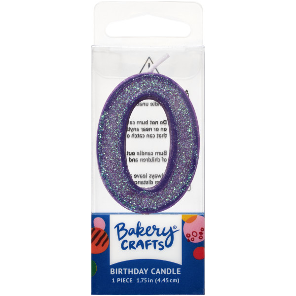 Mini Glitter Purple Numeral Candles