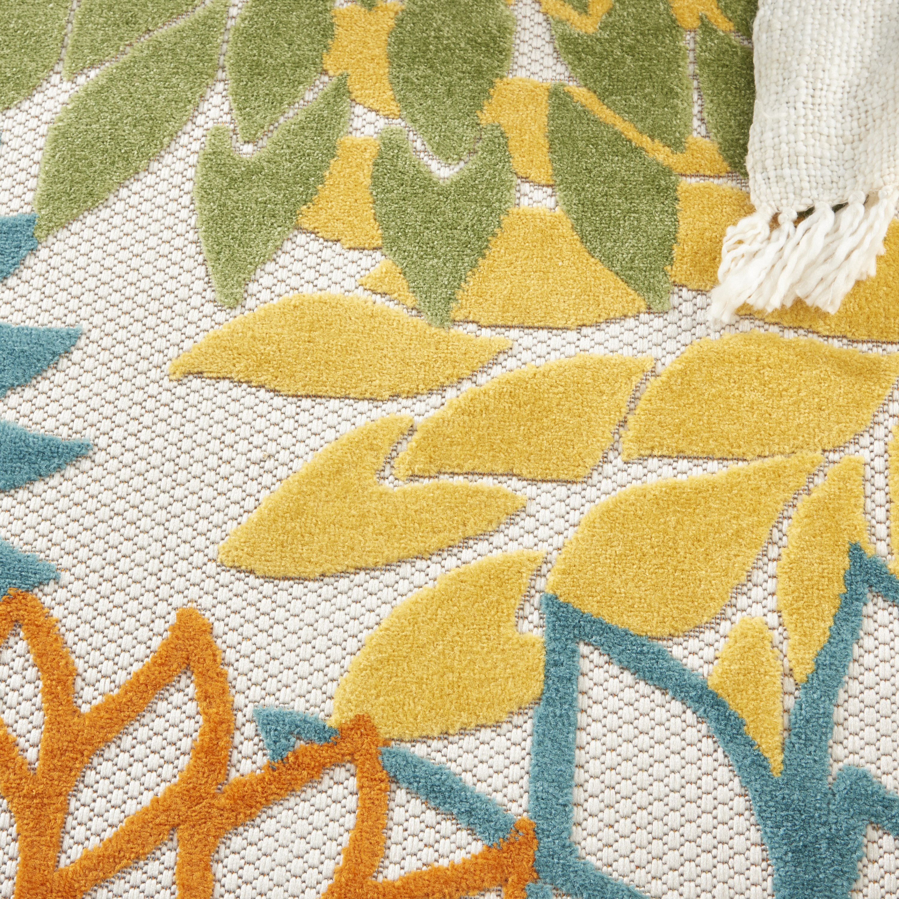Nourison Aloha 6' x 9' Turquoise Multicolor Tropical Rug