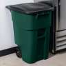 Rubbermaid Commercial, BRUTE®, Rollout, 50 gal, Resin, Green, Rectangle, Receptacle
