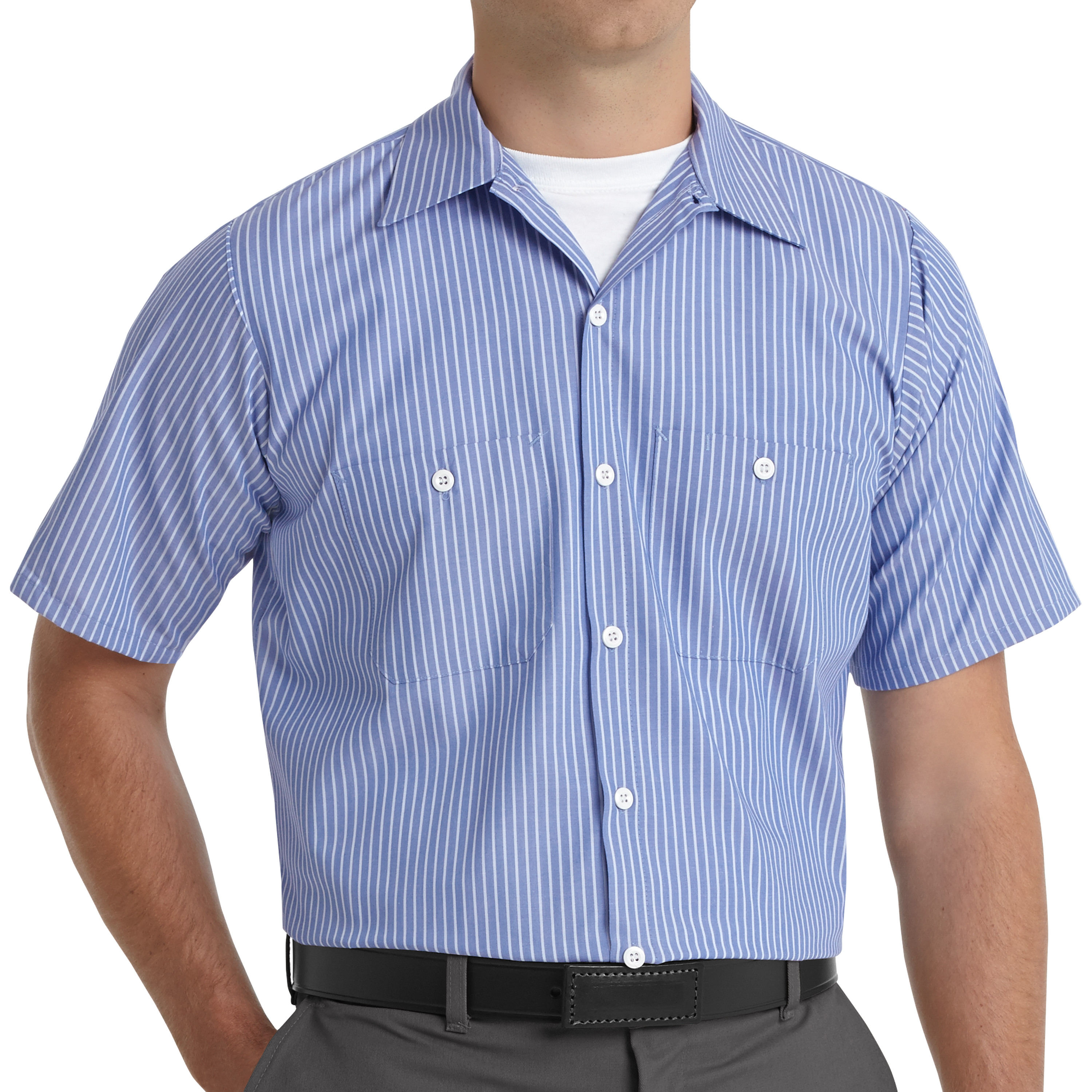 Red Kap Men's Short Sleeve Striped Work Shirt - Picture 15 of 25