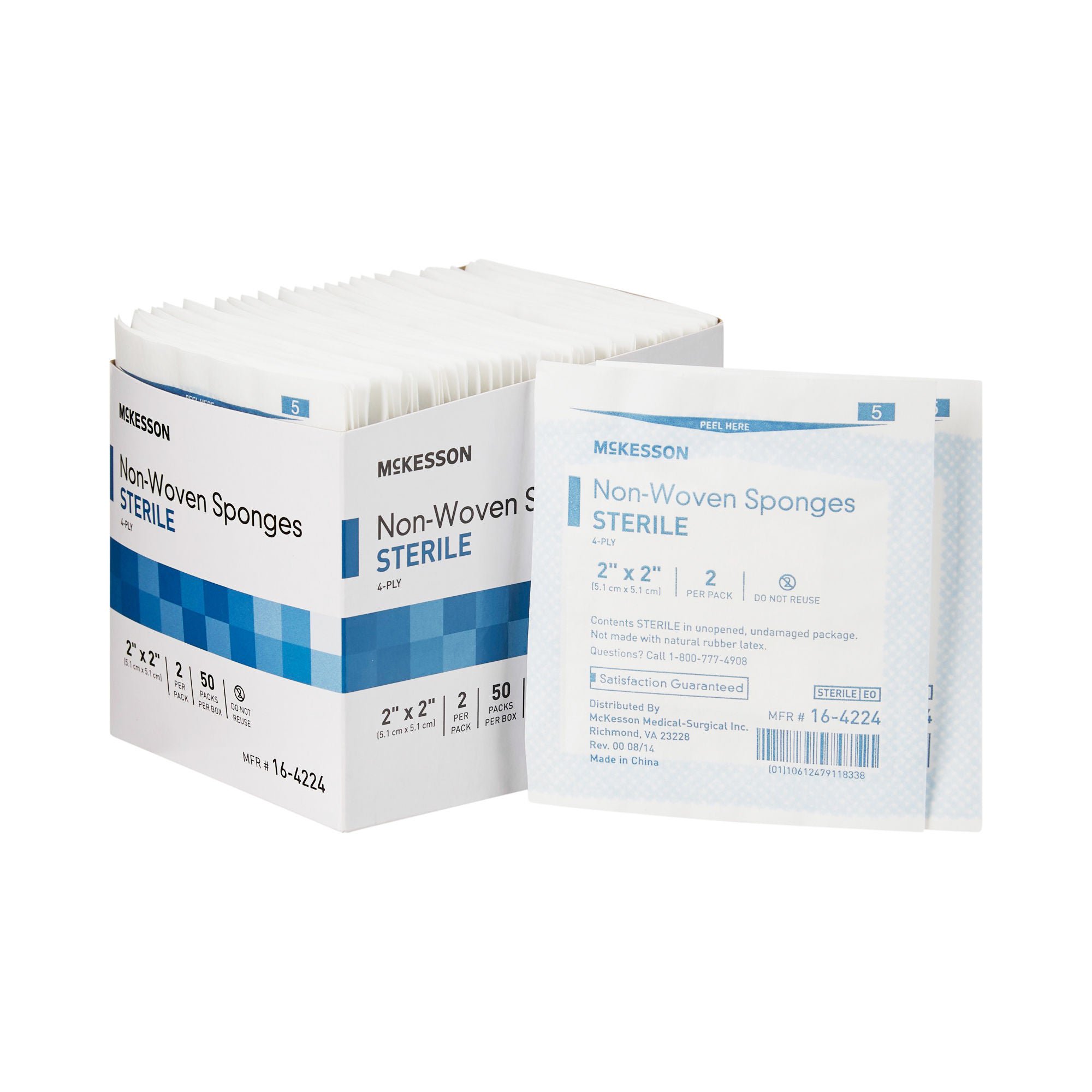 McKesson Sterile Nonwoven Sponge, 2 x 2 Inch, Four Ply