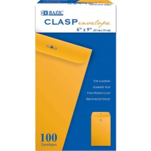 Clasp Envelope, 6" x 9", Box of 100