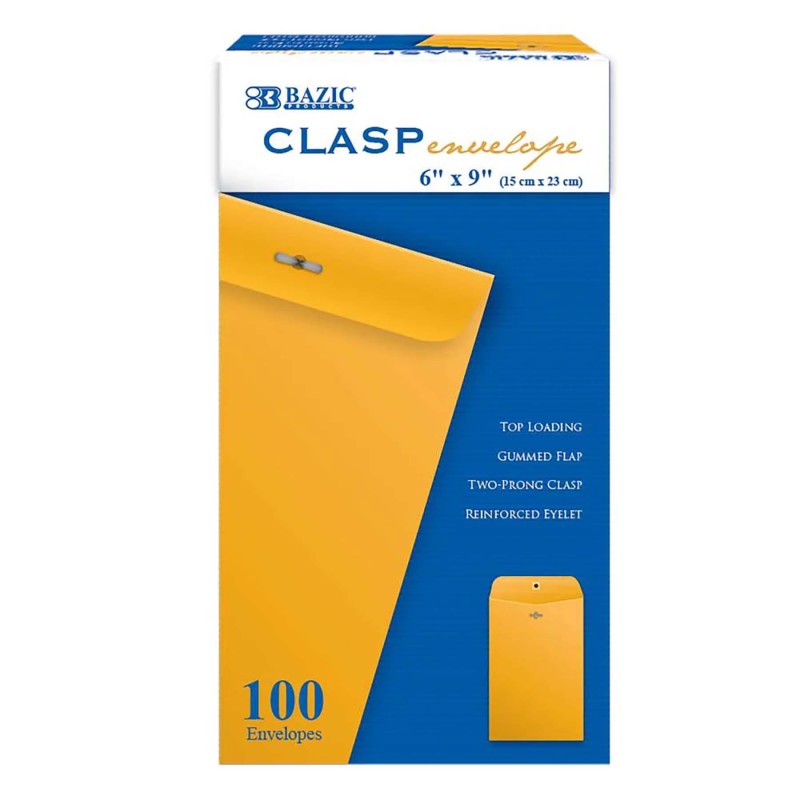 Clasp Envelope, 6" x 9", Box of 100