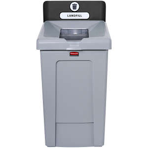 Rubbermaid Commercial, Slim Jim, 33 gal, Black, Recycling Station Billboard