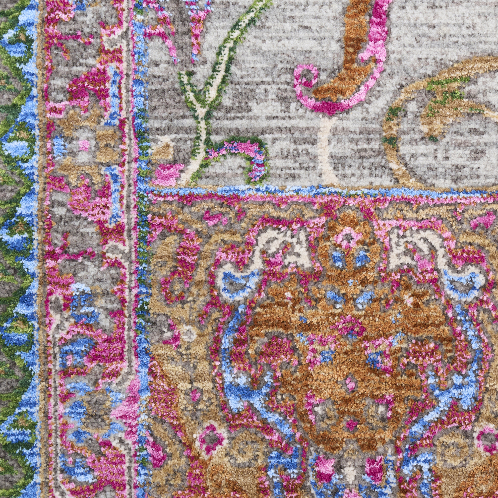 Nourison Vintage Harmony 7'10" x 9'10" Pink Multicolor Bohemian Indoor Rug