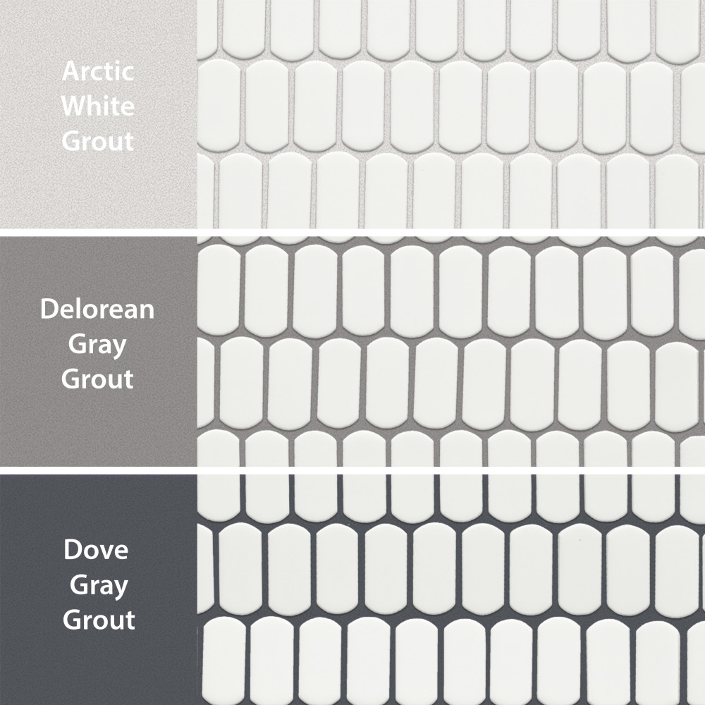 Hudson Capsule Matte White 12-1/4 in. x 13-1/8 in. Porcelain Mosaic Tile