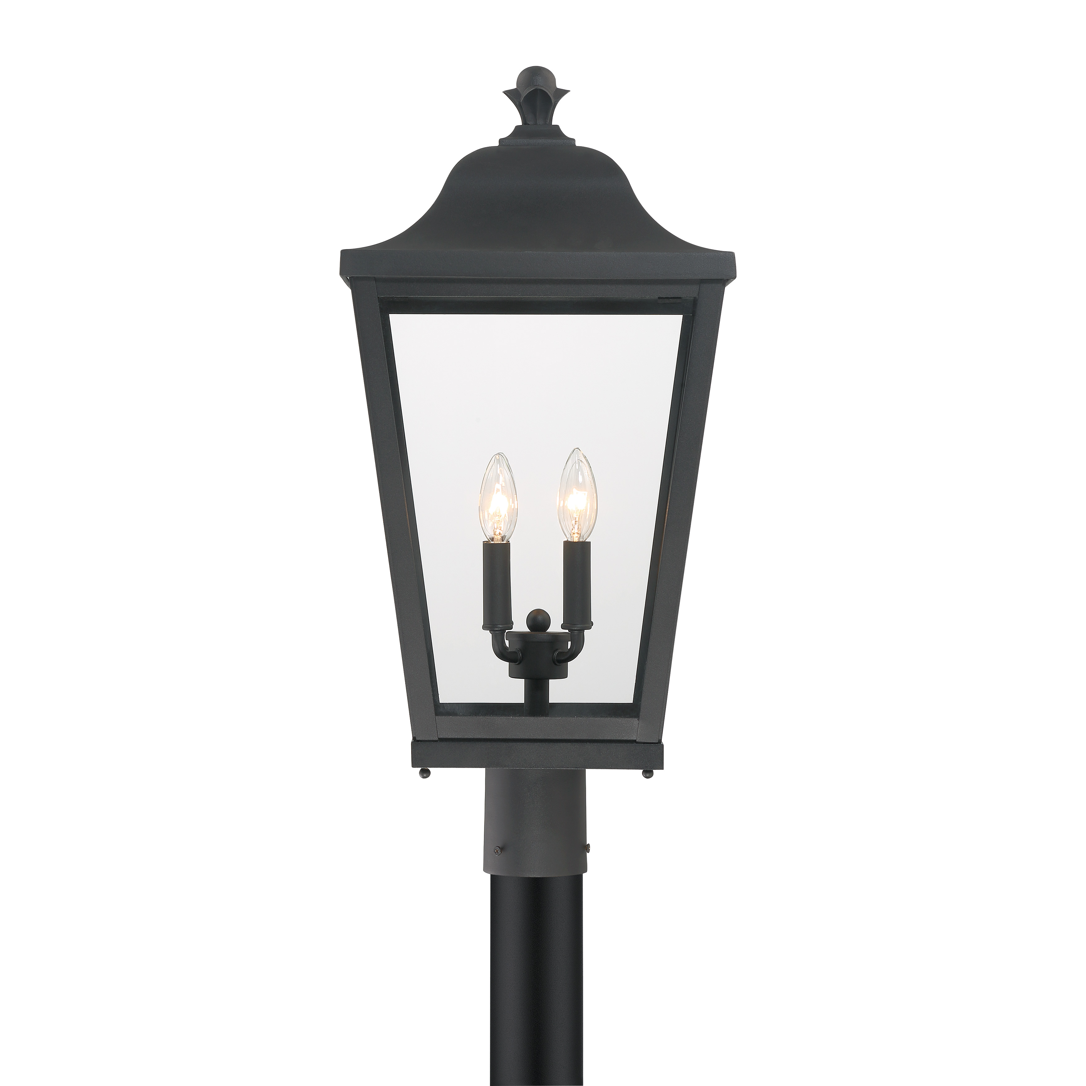4 Light Outdoor Post Mount in Sand Coal Finish with Clear Glass - alternate view