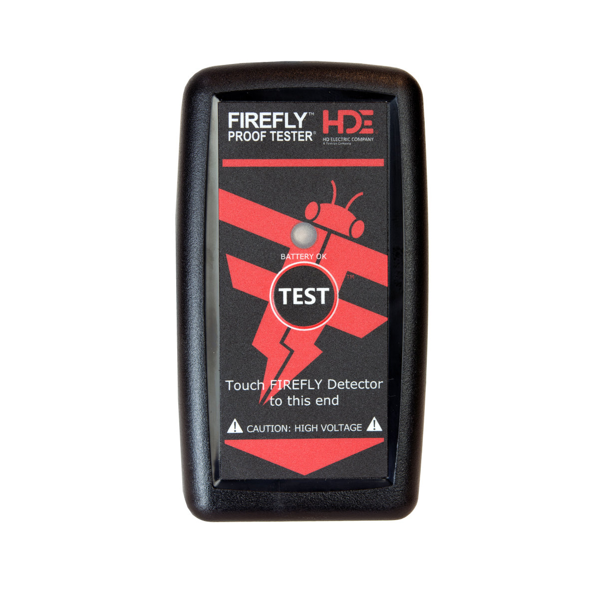 High Voltage AC output to confirm proper operation of Firefly Fuse Tool Voltage Detector.  Powered by 9V lithium or alkaline battery