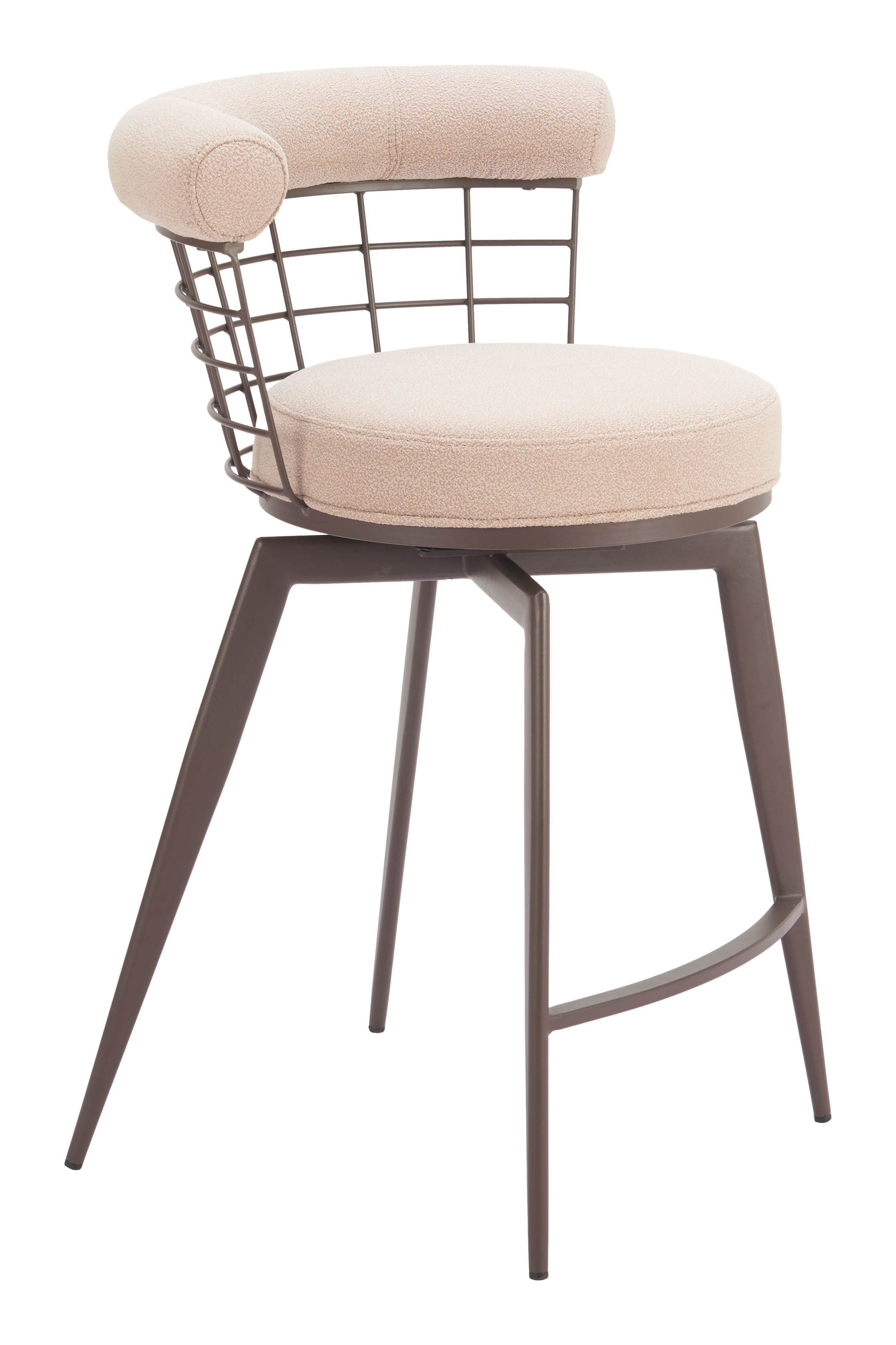 Saku Swivel Counter Stool Beige & Brown product image