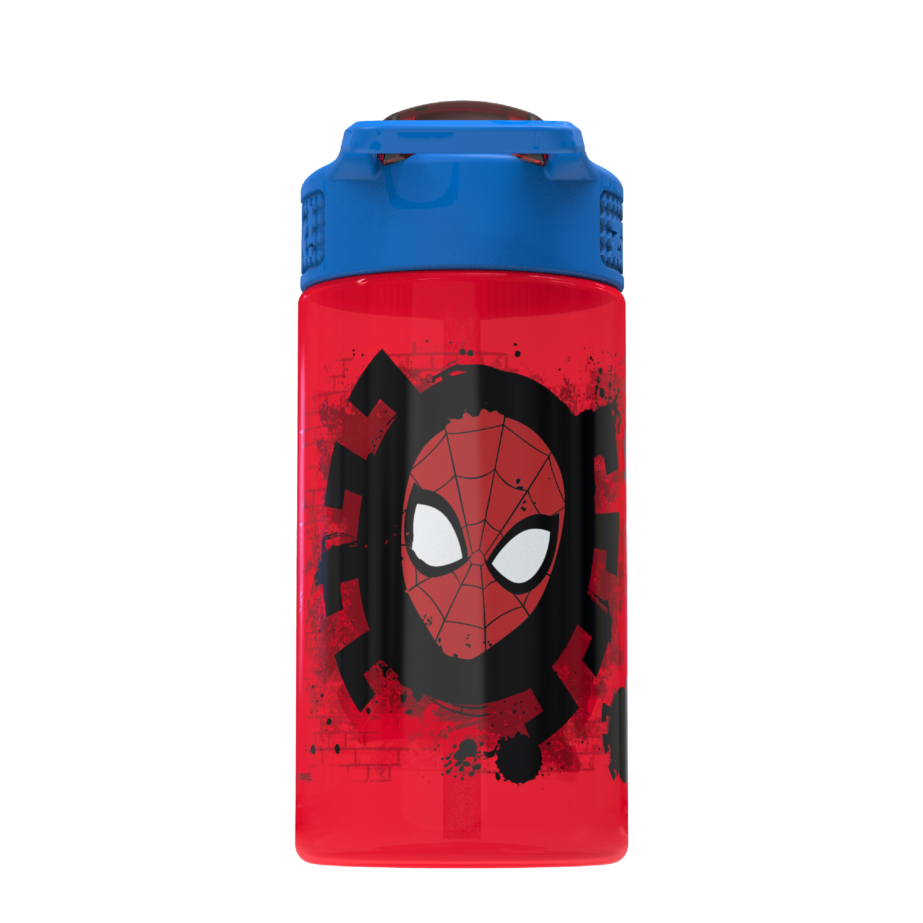 Marvel Comics 16 ounce Reusable Plastic Water Bottle with Straw, Spider-Man slideshow image 3