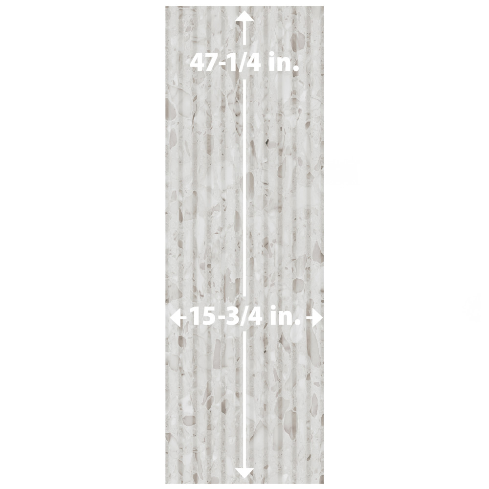 Marbilia Fluted Terrazo White 15-3/4 in. x 47-1/4 in. Porcelain Wall Tile