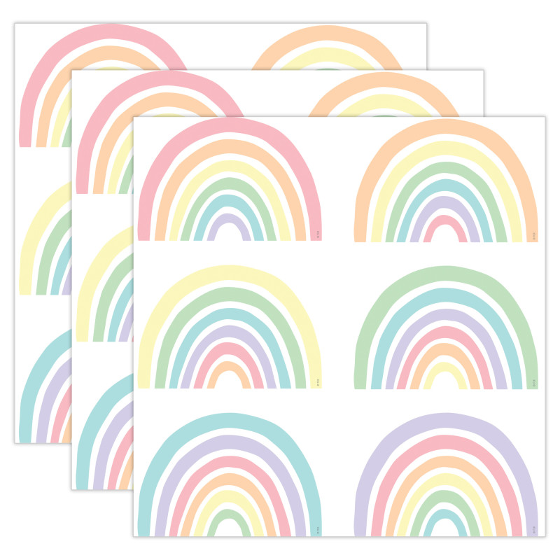 Pastel Pop Rainbows Accents, 30 Per Pack, 3 Packs