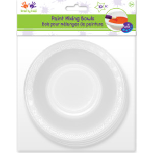 Reusable Paint Bowls for Mixing and Rinsing, White, 10 Pieces