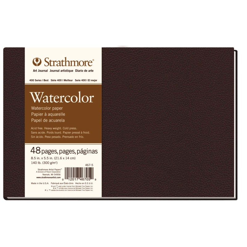 400 Series Art Journal Watercolor Paper, Hardbound Binding, 48 Page/24 Sheet, 8.5x5.5 inch, 1 Count